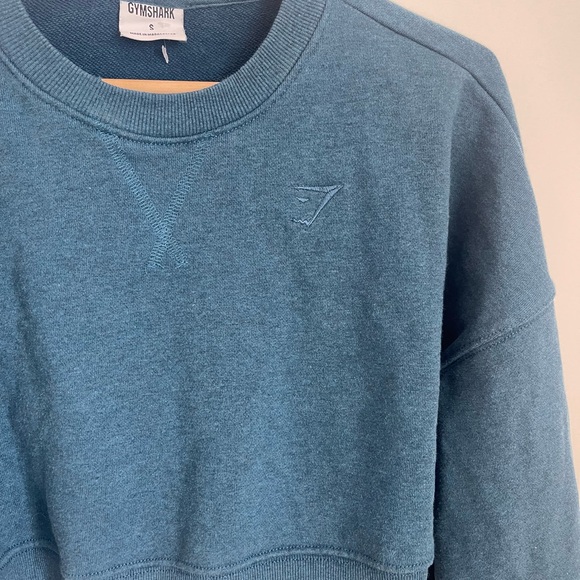 Gymshark Blue Cropped Sweatshirt - Picture 2 of 4